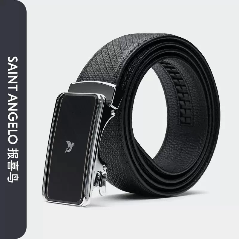 报喜鸟皮带2025新款男士通勤商务腰带合金自动扣哑光亮面扣头正装