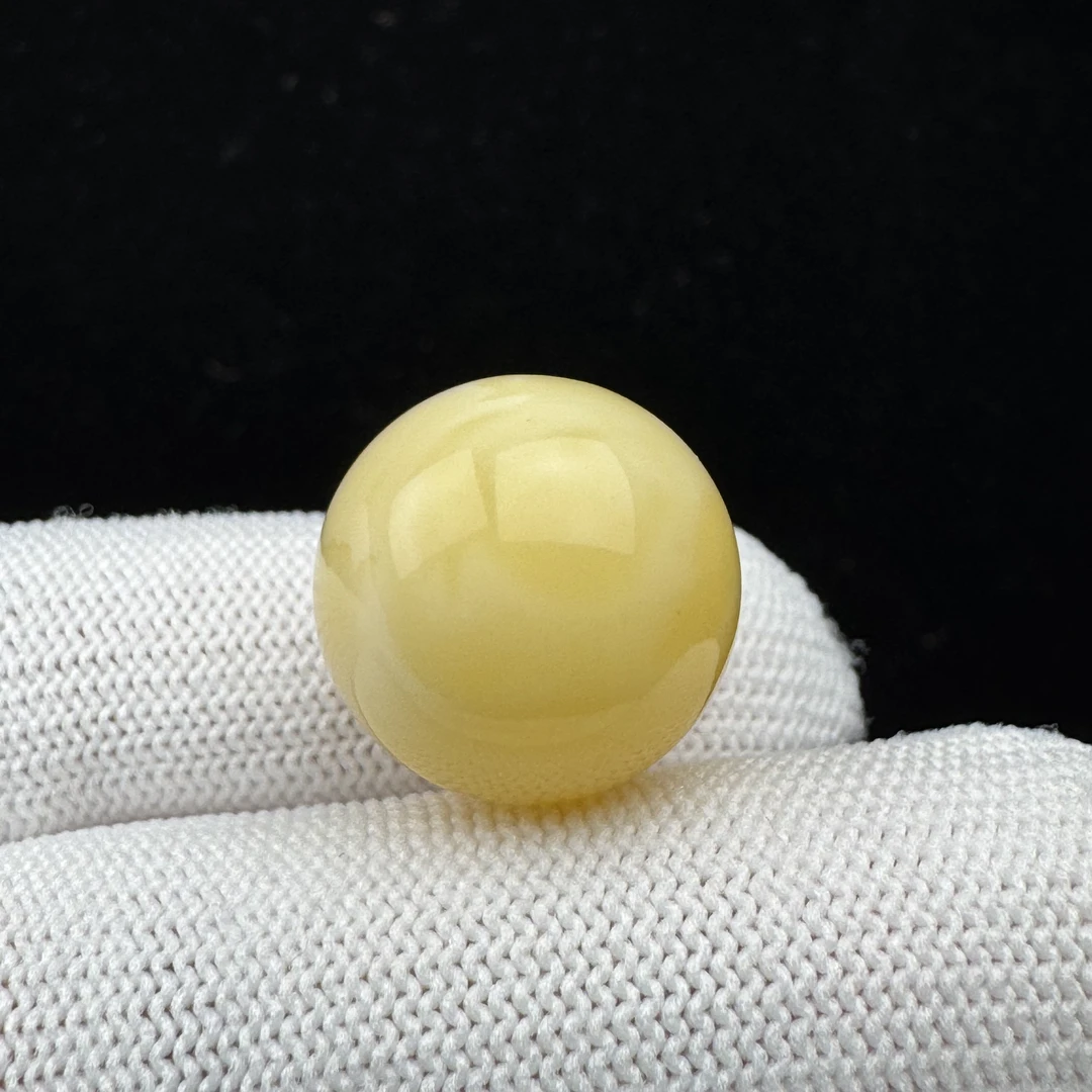 A1315天然原矿俄料蜜蜡 妖花单珠 17.6mm支持复检