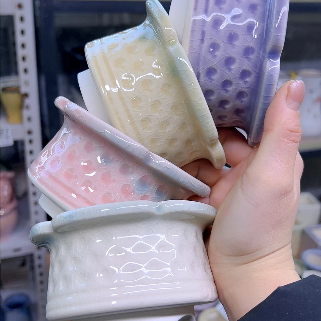 红陶陶瓷花盆当场满12包邮