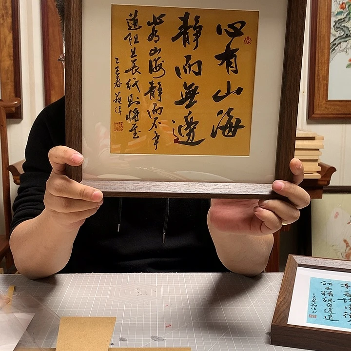 纸本手绘字画定制摆台