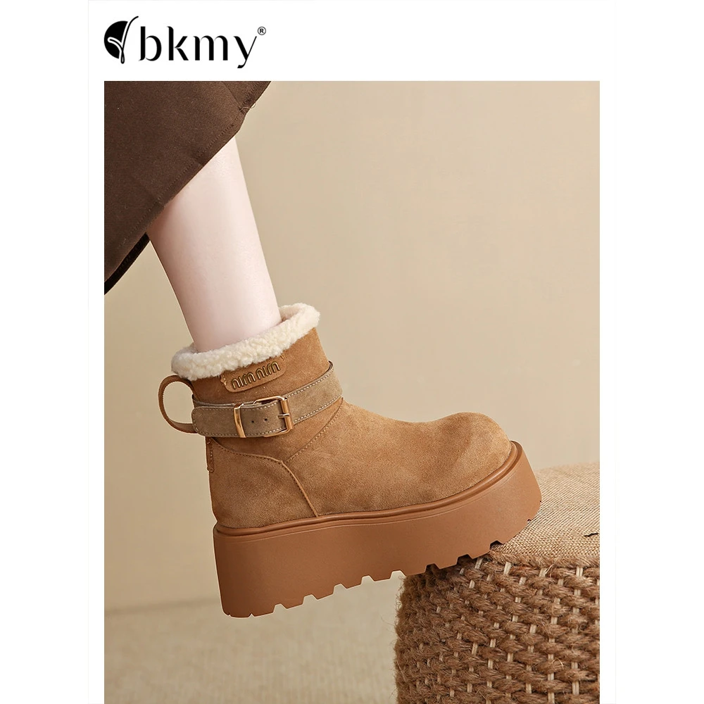 厚底雪地靴女款2025冬季新款加绒加厚皮毛一体增高休闲短靴子