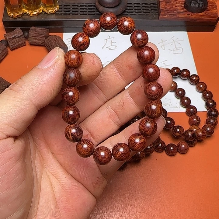 降真香其他海南红降1.0圆珠单圈手串