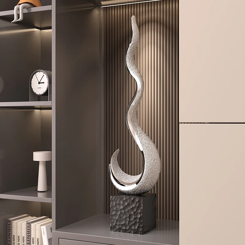 艺术风生水起摆件办公室意式轻奢高档客厅大型竖高玄关柜家居摆件