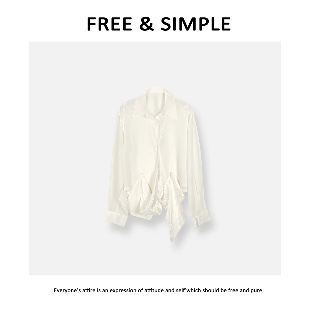 【FreeSimple】‘高定系列’百搭休闲开衫设计不规则衬衣-C9198
