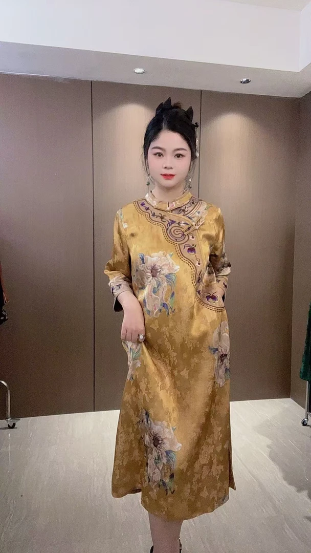 「古韵诗沁」常熟秋季新款新中式改良款国风女装连衣裙