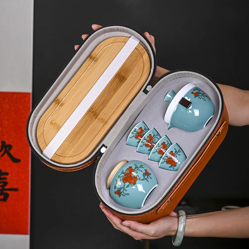 陶瓷功夫茶具户外车载便携式中式旅行茶具套装商务礼品伴手礼