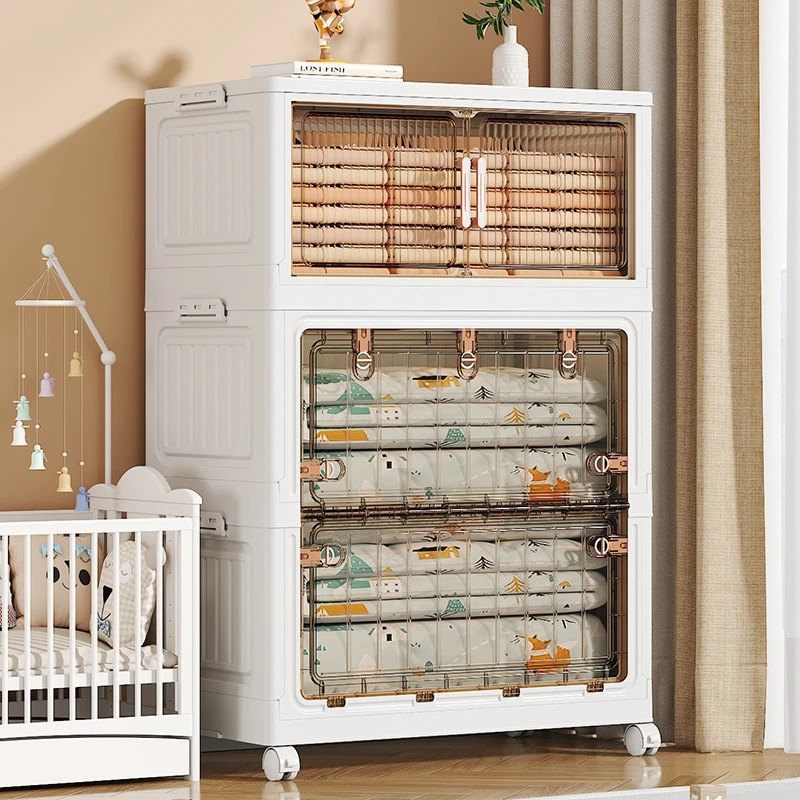 仟柏霖收纳柜免安装家用衣柜宝宝衣服收纳箱置物架折叠收纳储物柜