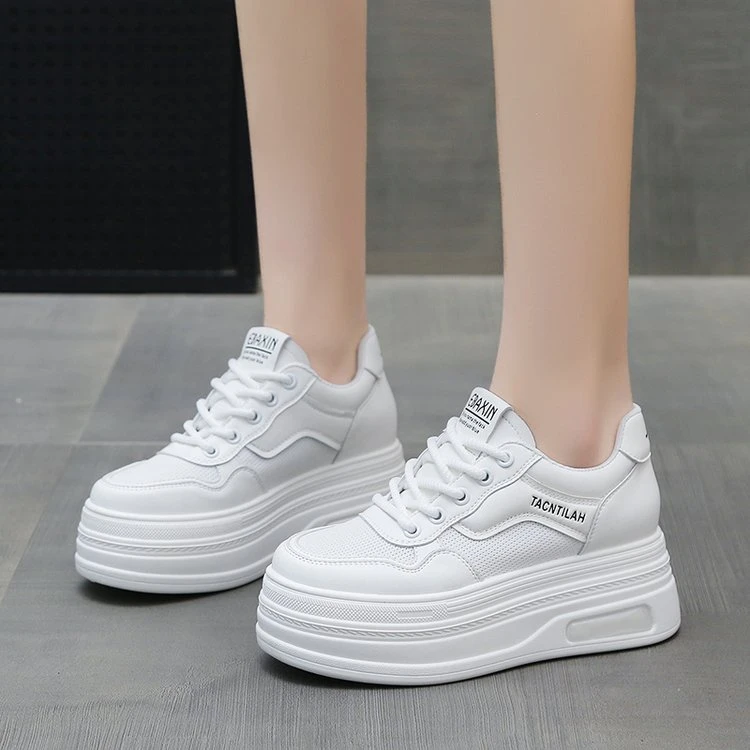 2025夏季新款厚底小白鞋女百搭休闲运动厚底板鞋小个子内增高女鞋