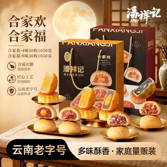 潘祥记传统月饼合家欢合家福滇广混合多口味月饼礼盒中秋节送礼