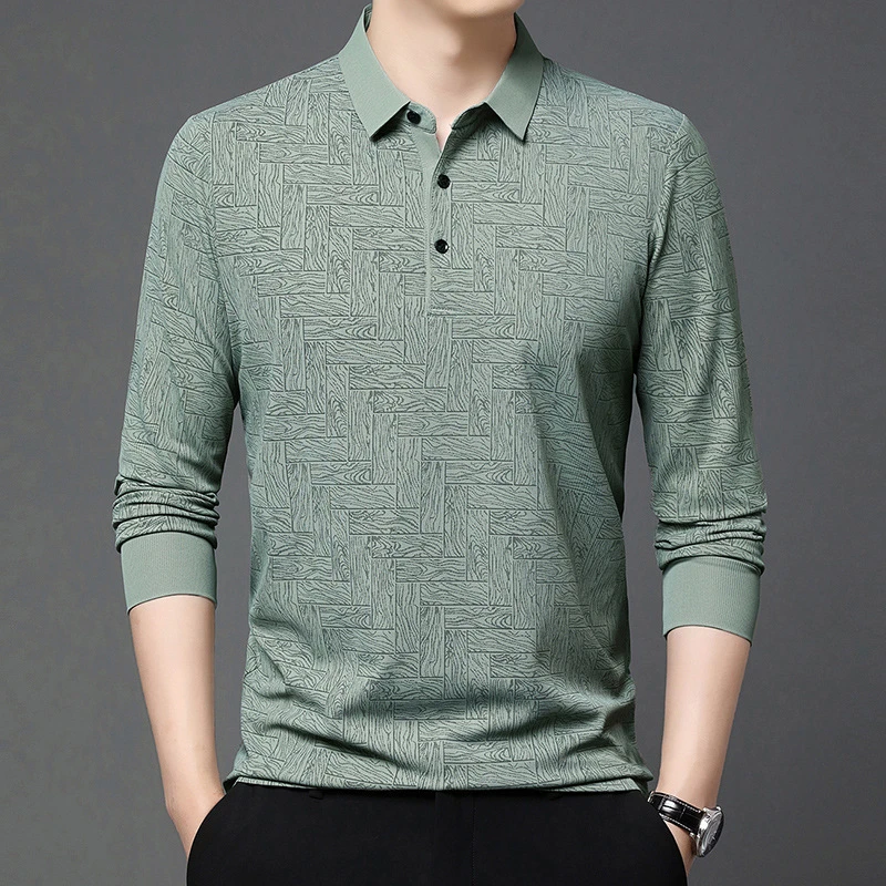 男士t恤秋冬新品爆款时尚百搭长袖Polo衫潮流休闲上衣男polo春秋