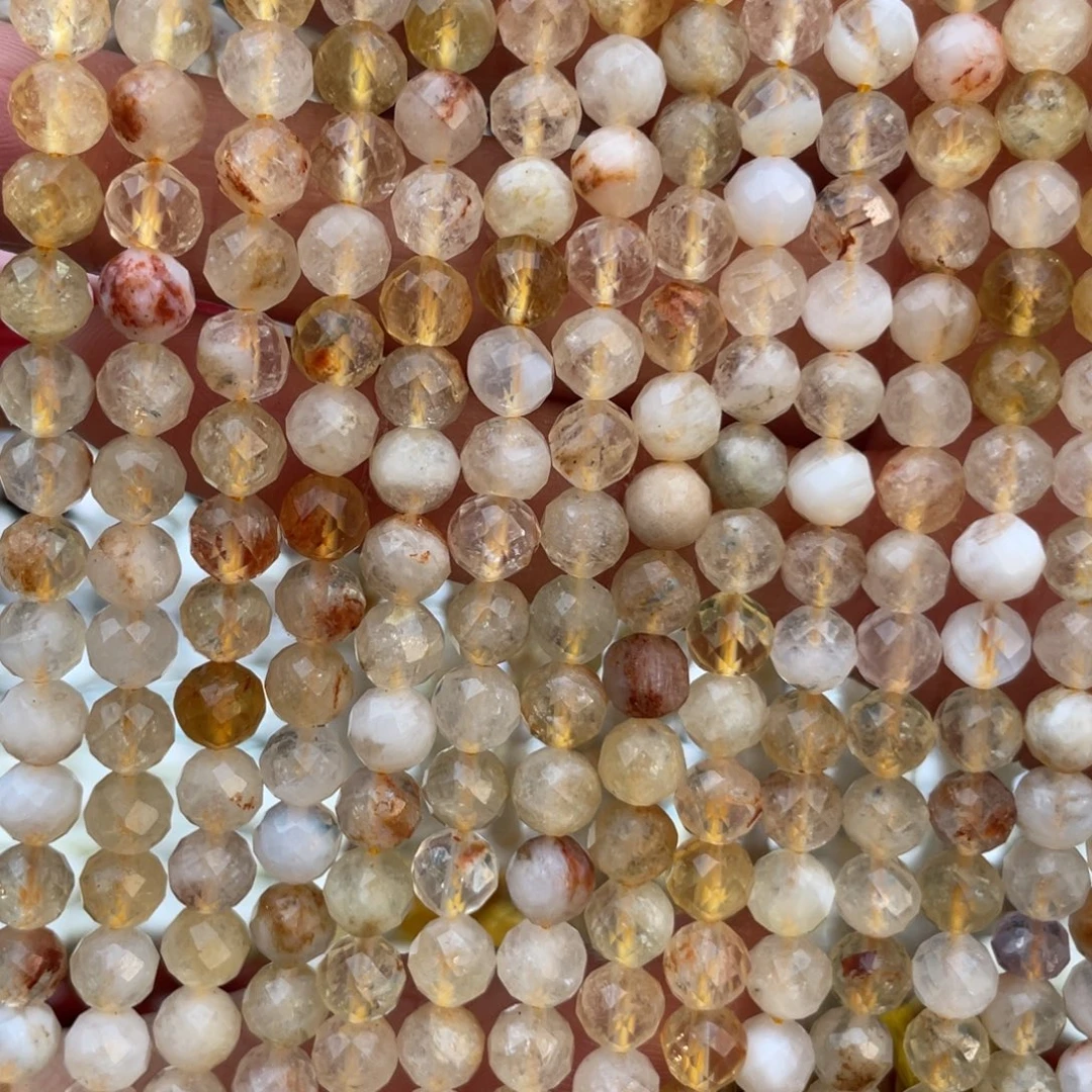 玛瑙/玉髓未镶嵌珠宝半成品黄水晶1条卡6切面