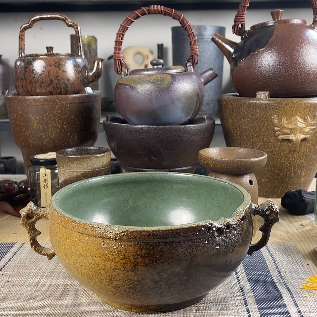 壶紫砂粗陶实用水洗