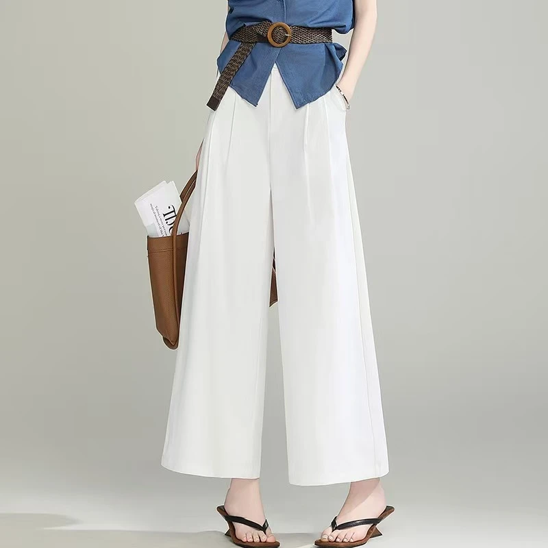 （主播推荐）高腰显瘦有型八分阔腿裤