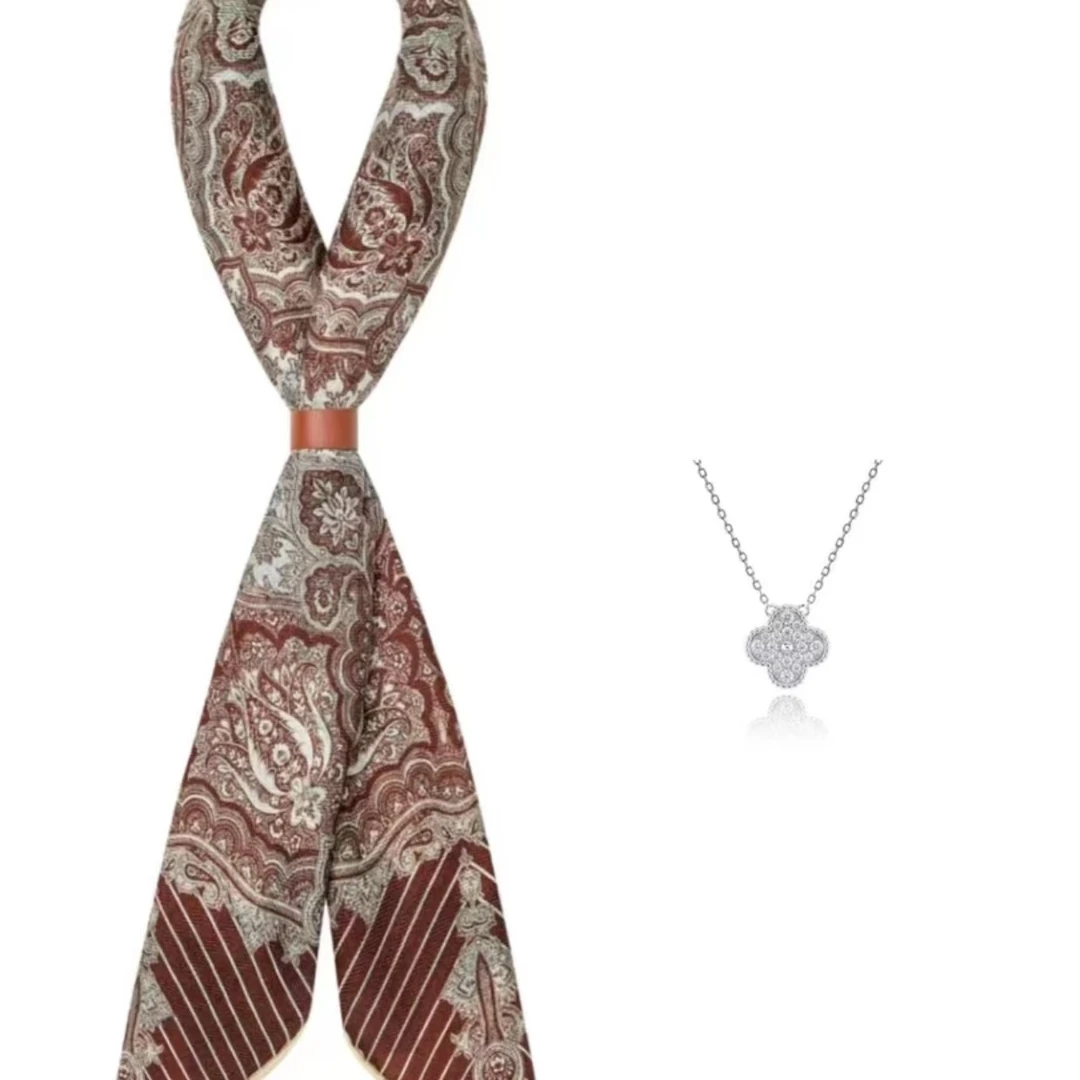 时尚单花围巾经典轻奢百搭气质女士欧美潮流