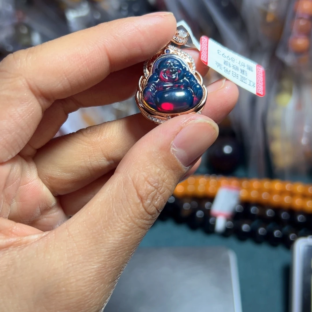 琥珀珠宝奇石银S925镶嵌158