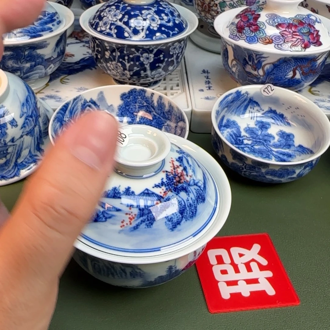 陶抖音闪购纯手工手绘开片裂开108