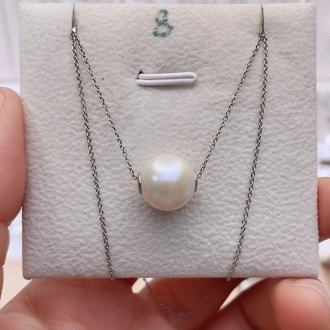 颈饰银S925镶嵌淡水珍珠