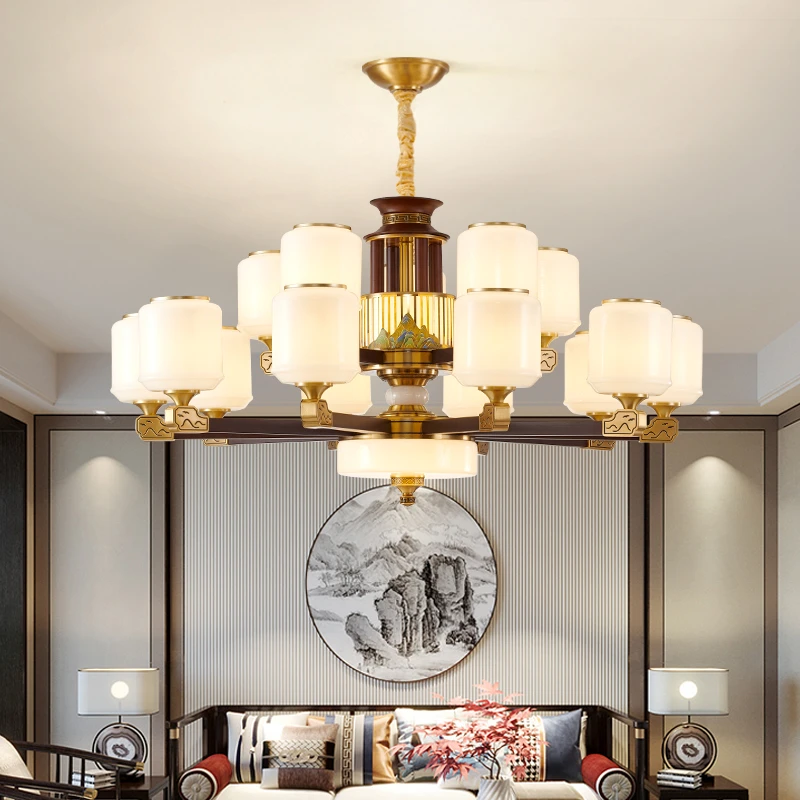 2025新款全铜吊灯高档家用客厅吊灯餐厅灯别墅大气新中式高端灯具