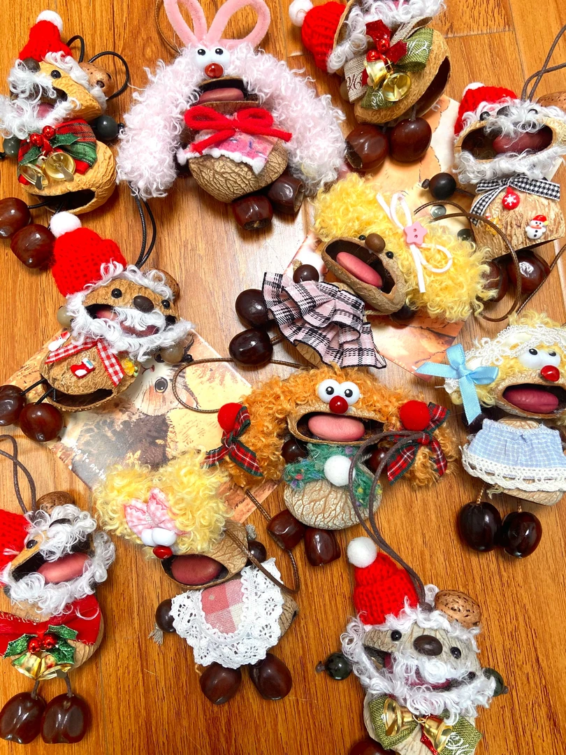 榼藤豆荚娃娃手工diy果壳饰品车挂包挂钥匙扣