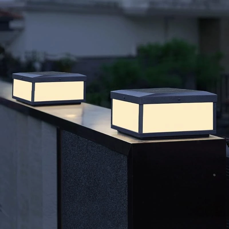 太阳能柱头灯户外防水庭院围墙现代简约别墅花园室外景观大门柱灯