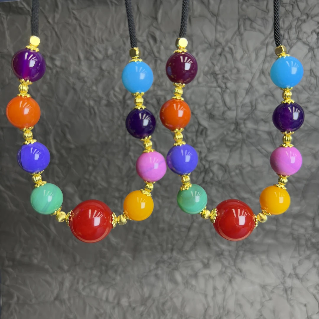 七彩玛瑙多宝项链-y2185多样性发其一