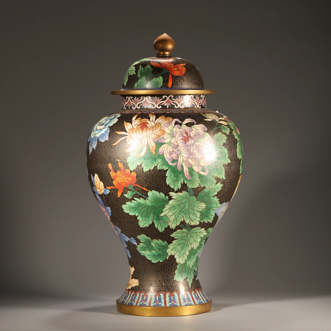 Lot18清代 掐丝珐琅将军罐