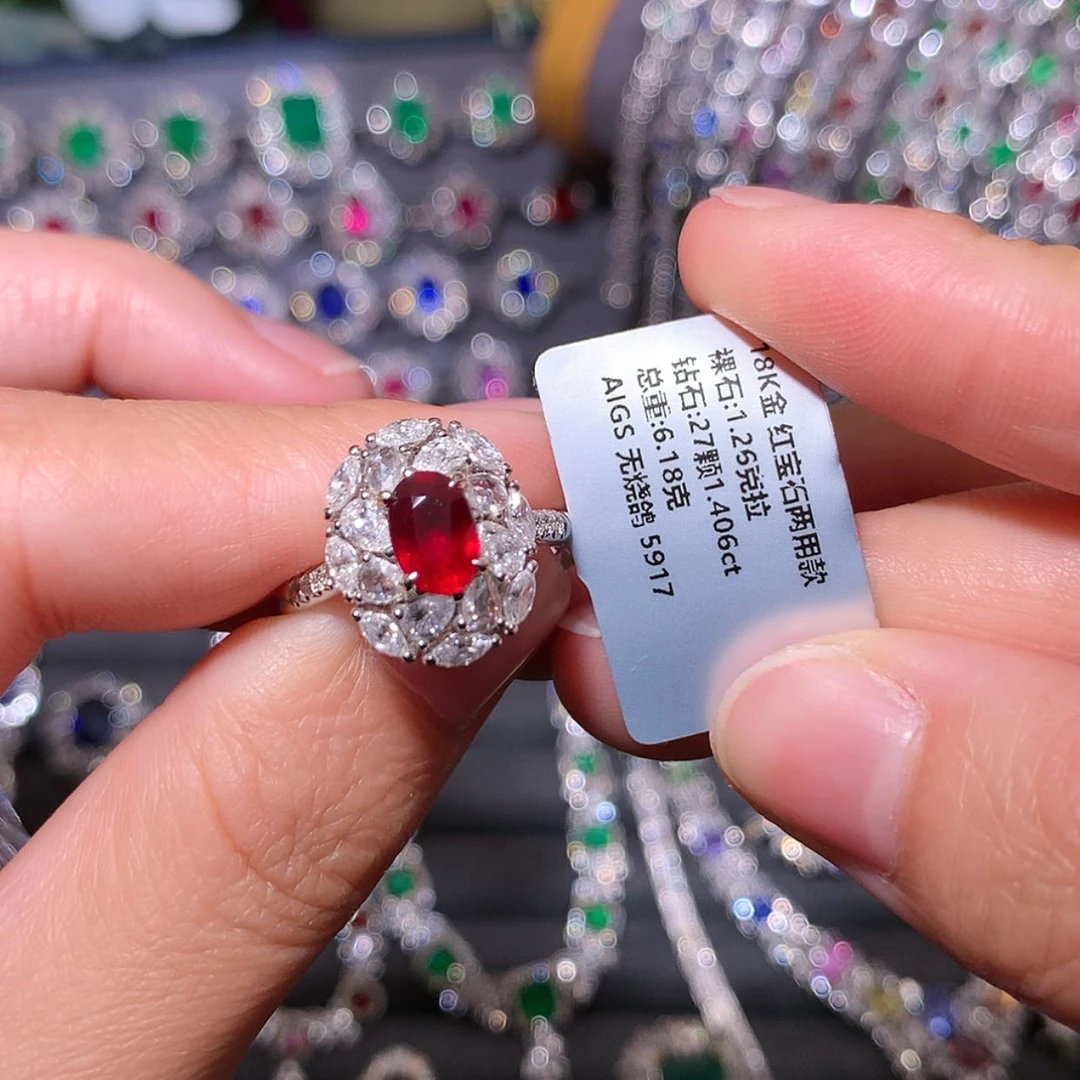 【闪购商品】红宝石戒指18K金镶嵌