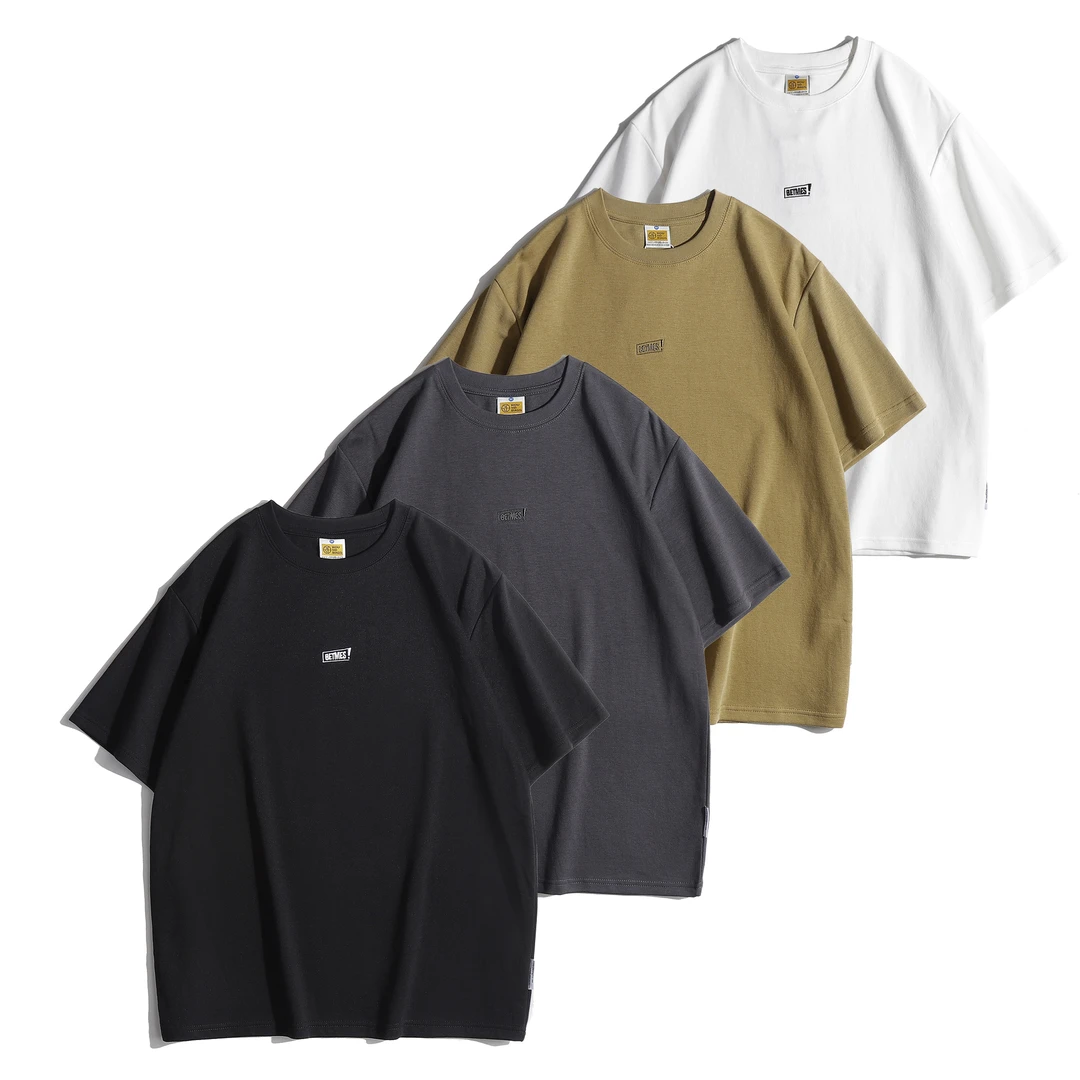 重磅320G男士夏季宽松版日系潮流圆领短袖体恤GW23023款