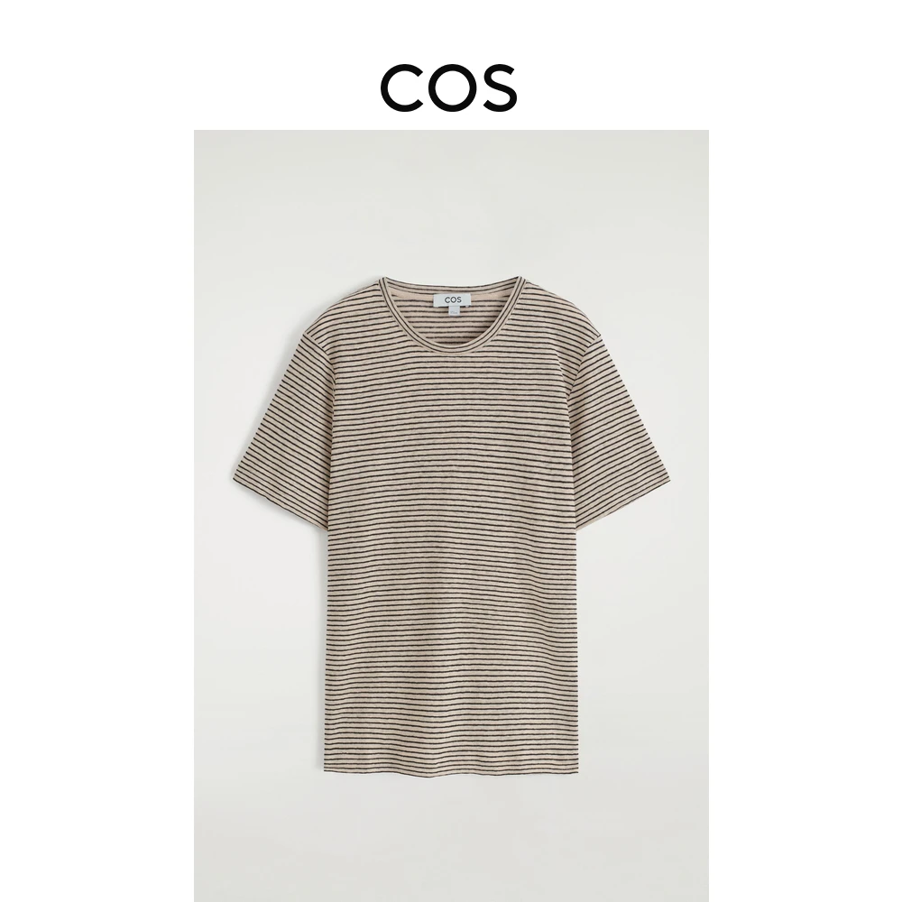COS女装 标准版型圆领亚麻T恤2025春季新品1277145006