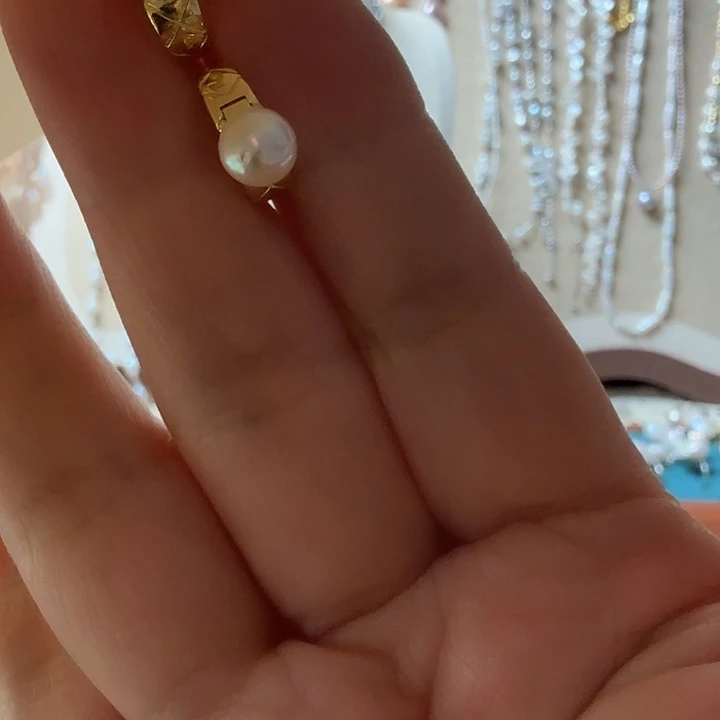 耳饰合金海水珍珠