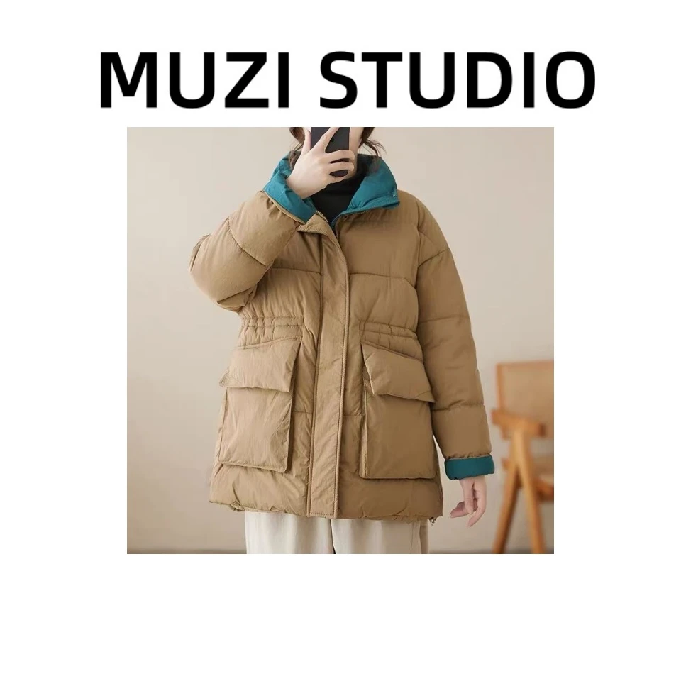 【沐子女装】E1-603咖色棉袄