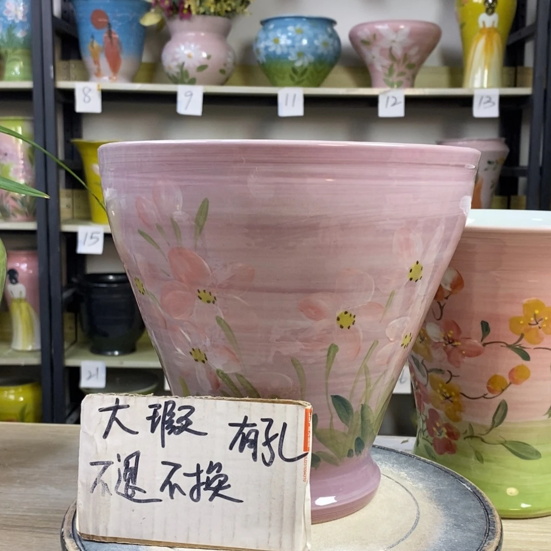 景德镇手工手绘陶瓷花盆