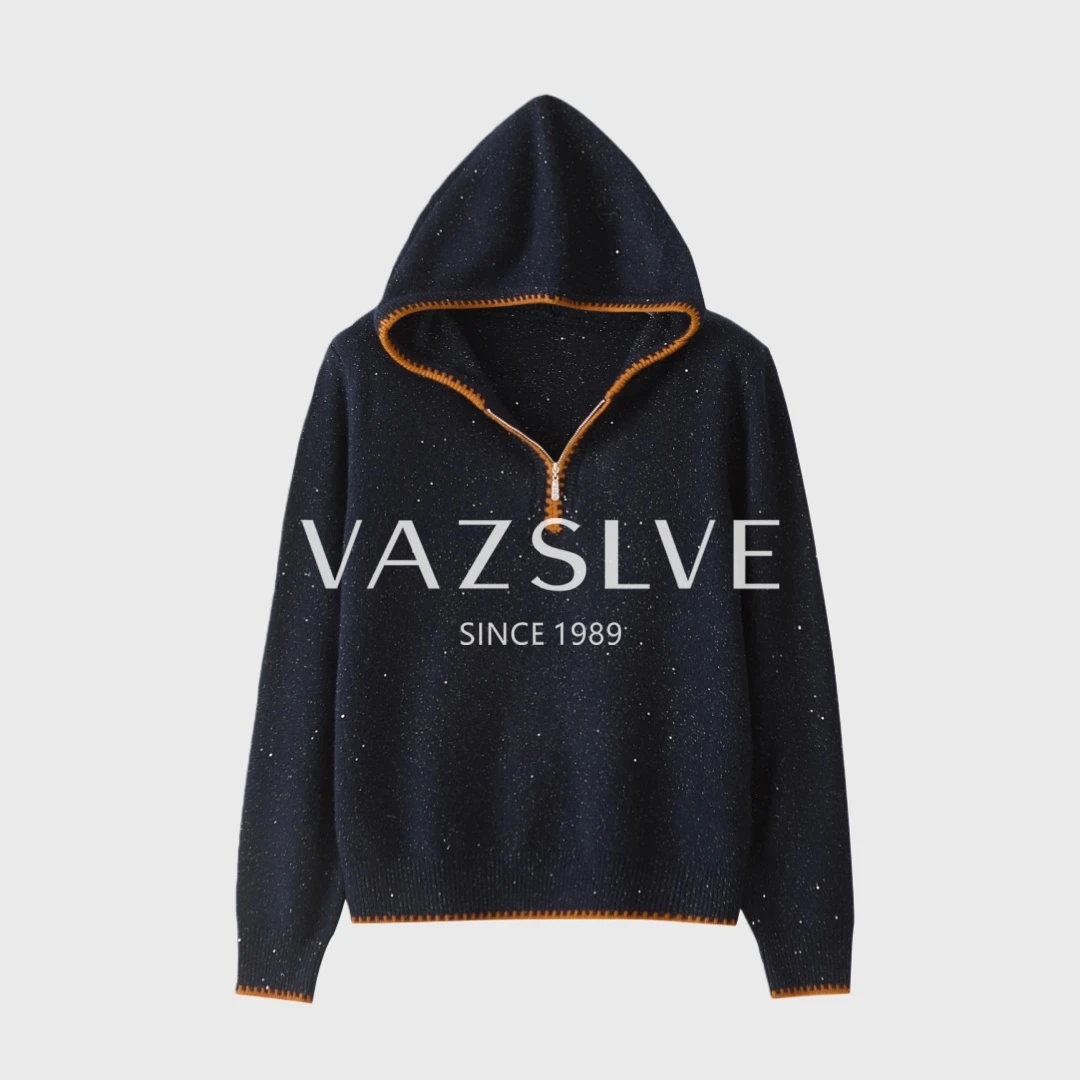 【VAZSLVE/全新奢品】捡漏 "青蓝羊绒"珠片亮片撞色针织毛衣msl1171