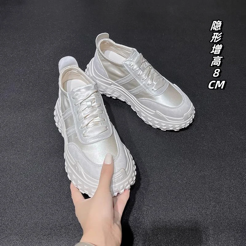 【FBZN官方正品】牛皮~内增高8cm夏季透气爆款真丝芭蕾德训鞋厚底