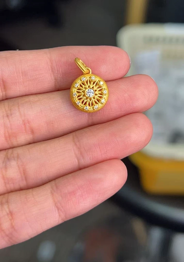 足金999 新款点钻罗盘 f：60