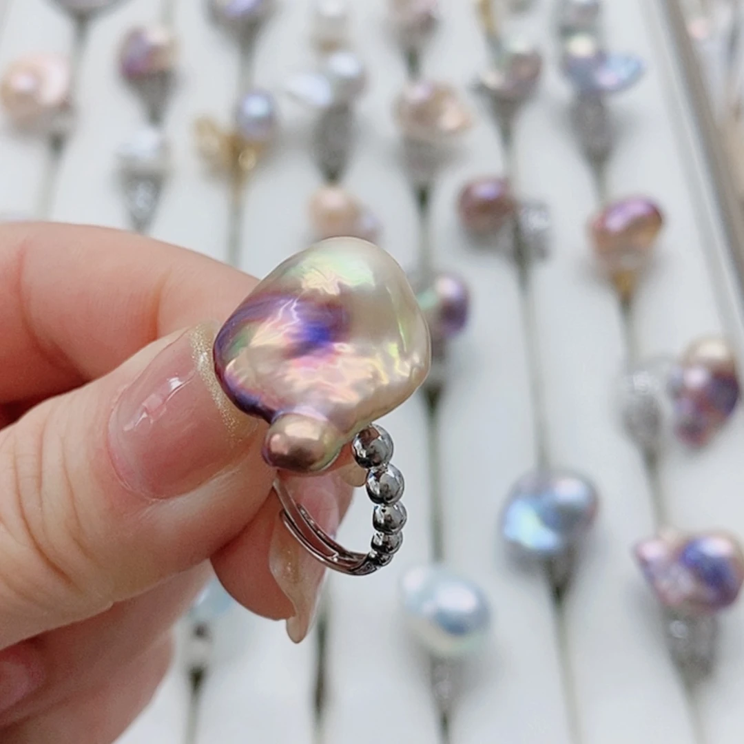 【闪购商品】淡水珍珠耳饰银S925镶嵌木**宝