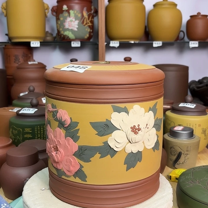 茶叶罐紫砂八饼茶叶罐处理048