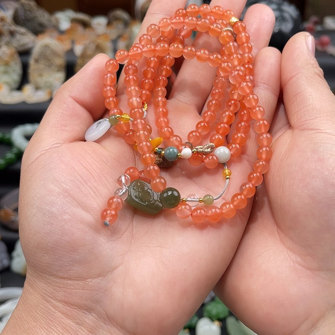 南红玛瑙未镶嵌手链