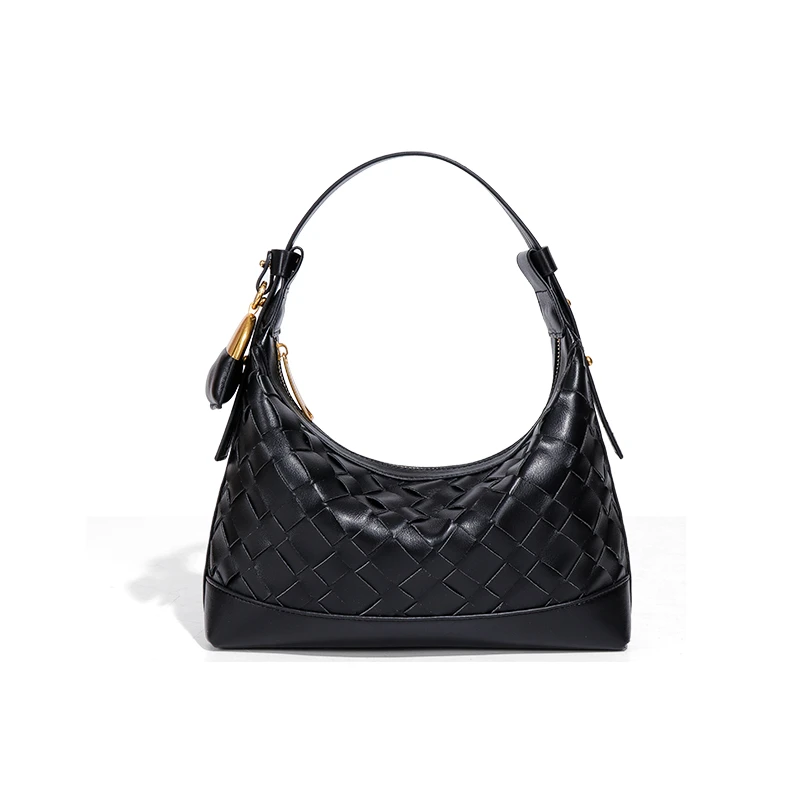 【高定】原创设计编织包精致高级感腋下包百搭时尚斜跨包B2500-黑色