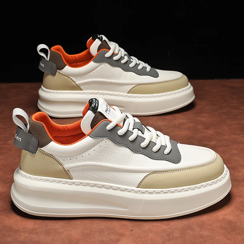 木林森春秋季男鞋2025新款运动休闲板鞋男款百搭厚底增高青年潮鞋