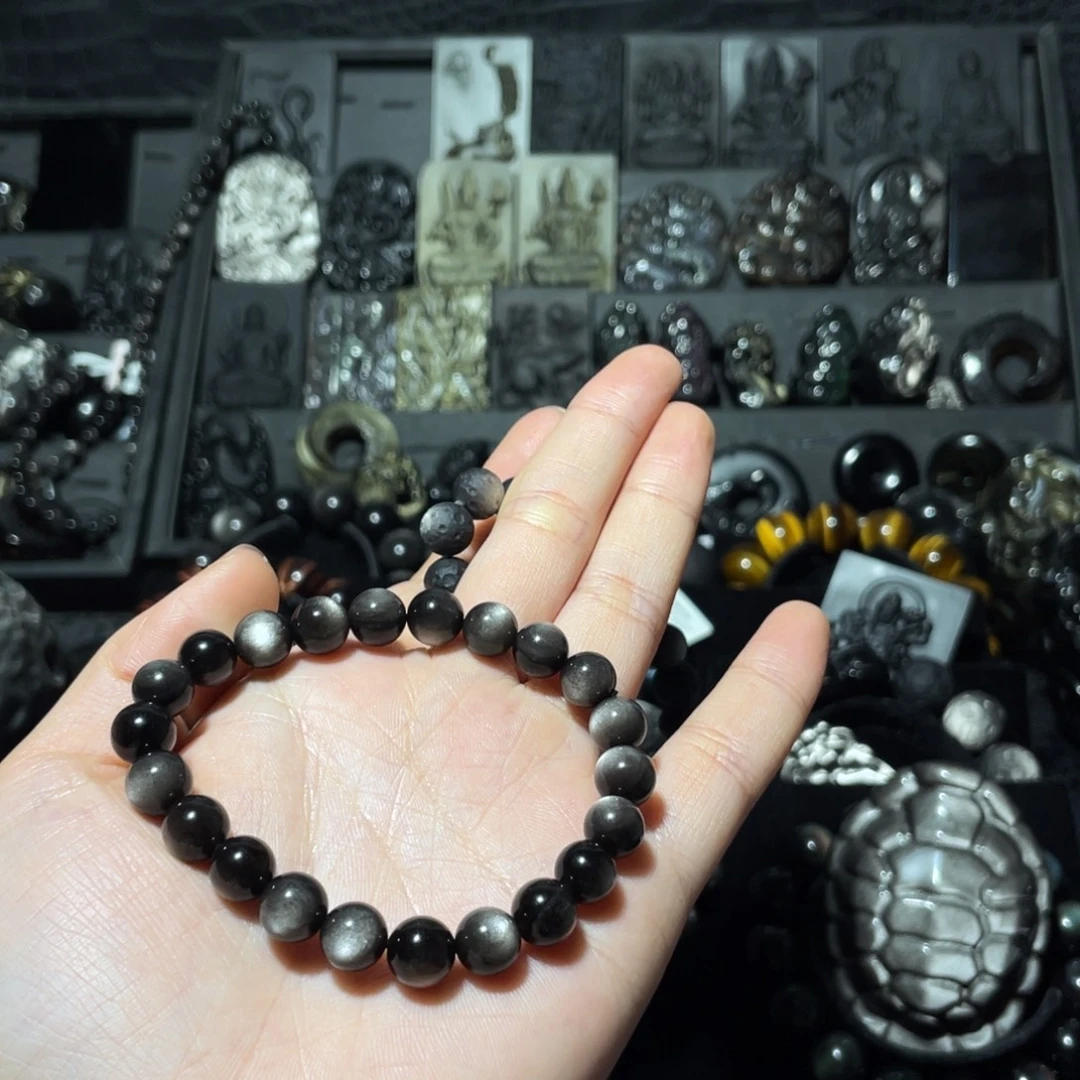 八***锦黑曜岩未镶嵌珠宝奇石