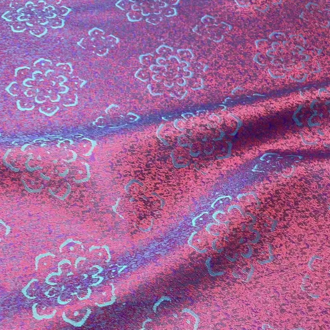 140门幅上久楷【敦煌团花】正品宋锦面料31.5姆米新中式宋锦面料