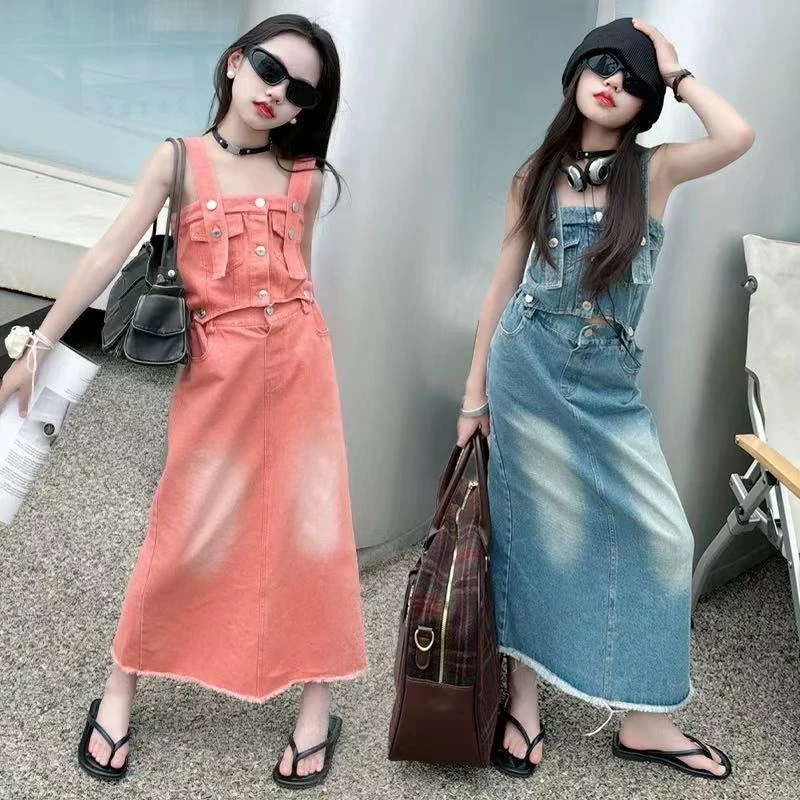 503306   优选韩版儿童休闲舒适时尚春款百搭辣妹牛仔套装