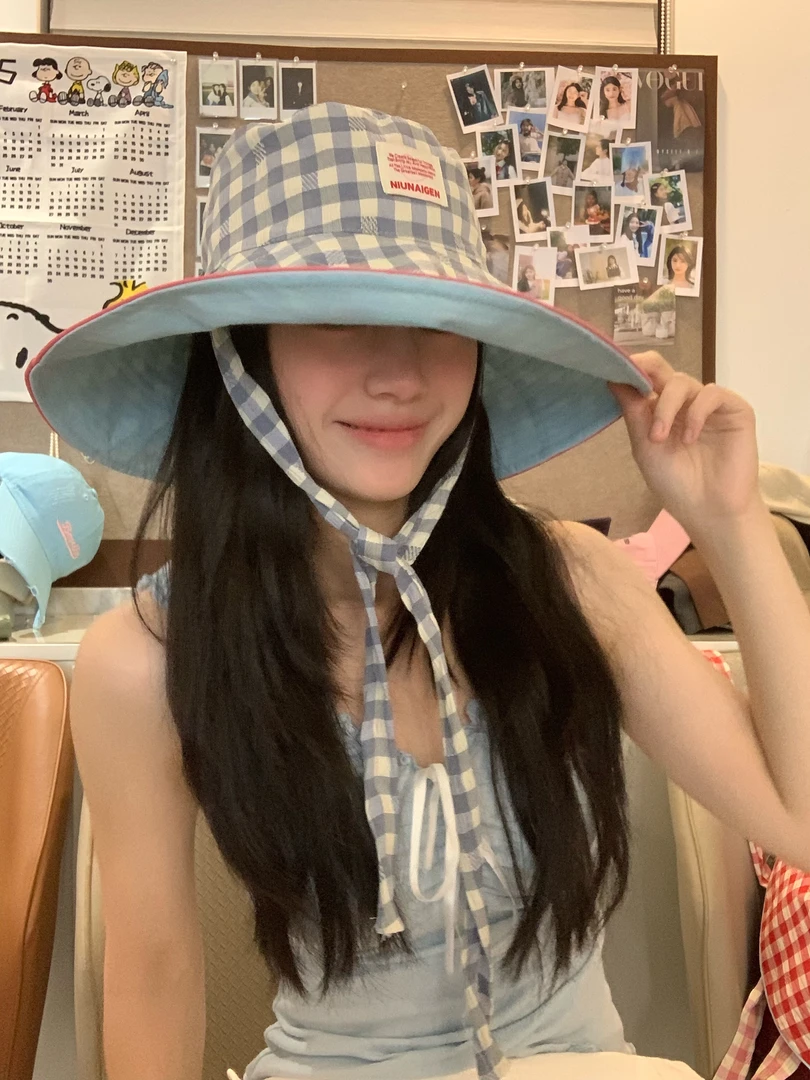 韩系甜美可爱遮阳帽度假帽子宽帽檐显脸小出片神器