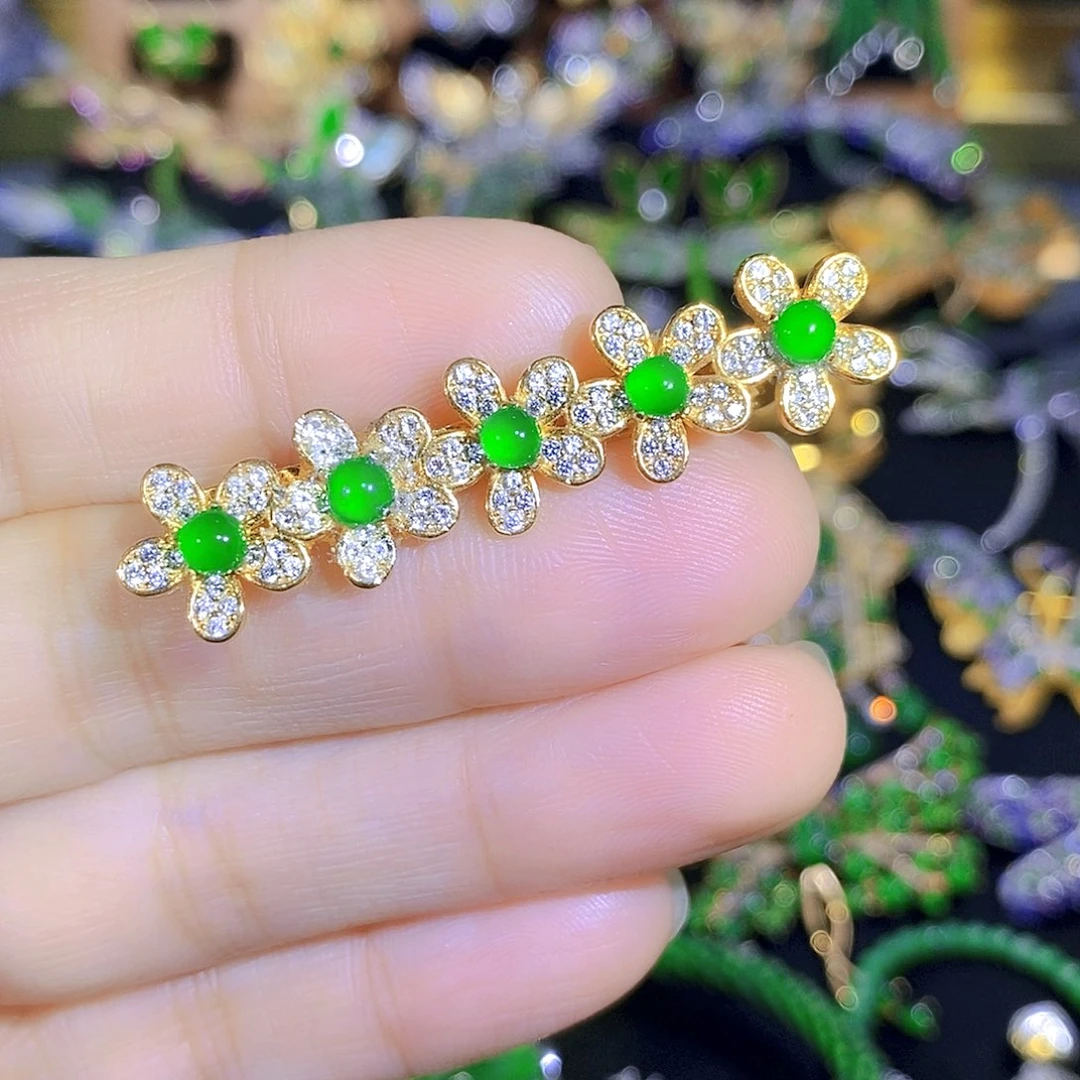 颈饰银S925镶嵌翡翠