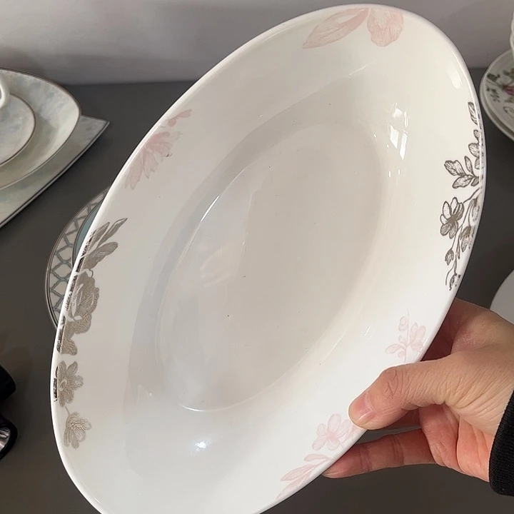 瓷片微瑕骨瓷椭行盘一个