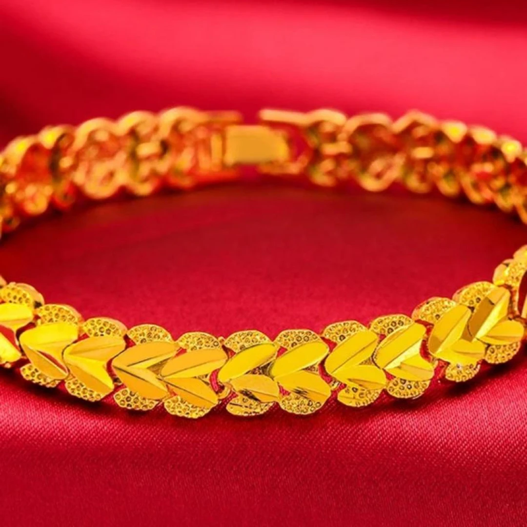 孟加拉赤金【心心手链】女士百搭金色热销爆款