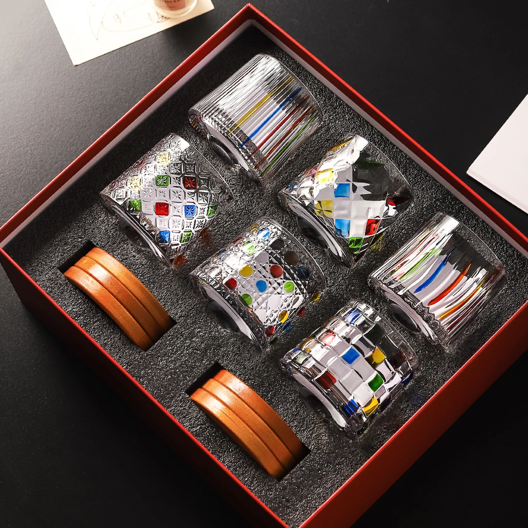 川岛屋威士忌旋转酒杯礼盒玻璃杯洋酒杯高级感伴手礼结婚新婚礼物