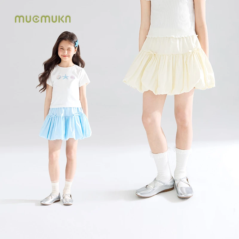 【奶黄泡芙】蝴蝶结花苞蓬蓬裙短腰裙内衬裤子夏新M52XQ3785