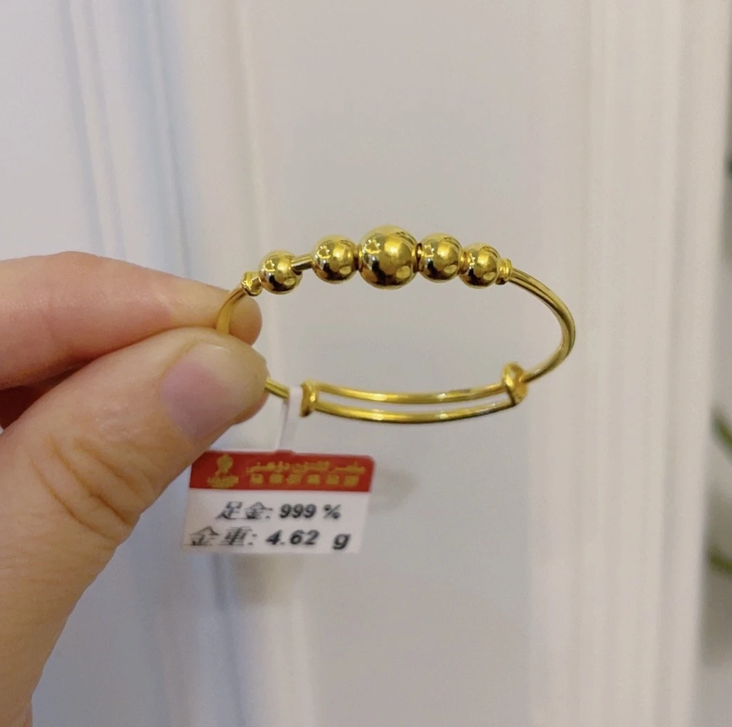足金婴儿手镯4.62克（870/克）推拉式
